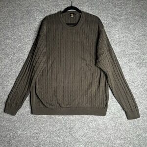 Trump Golf Cable Knit Sweater Men Size Xl Olive Green